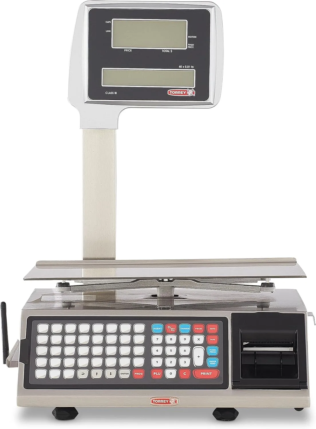 Torrey W-LABEL-40L NTEP Price Computing Thermal Label Printing Scale 40LB x 0.01 LB, Stainless Steel Casing with 350 Plus Direct Access