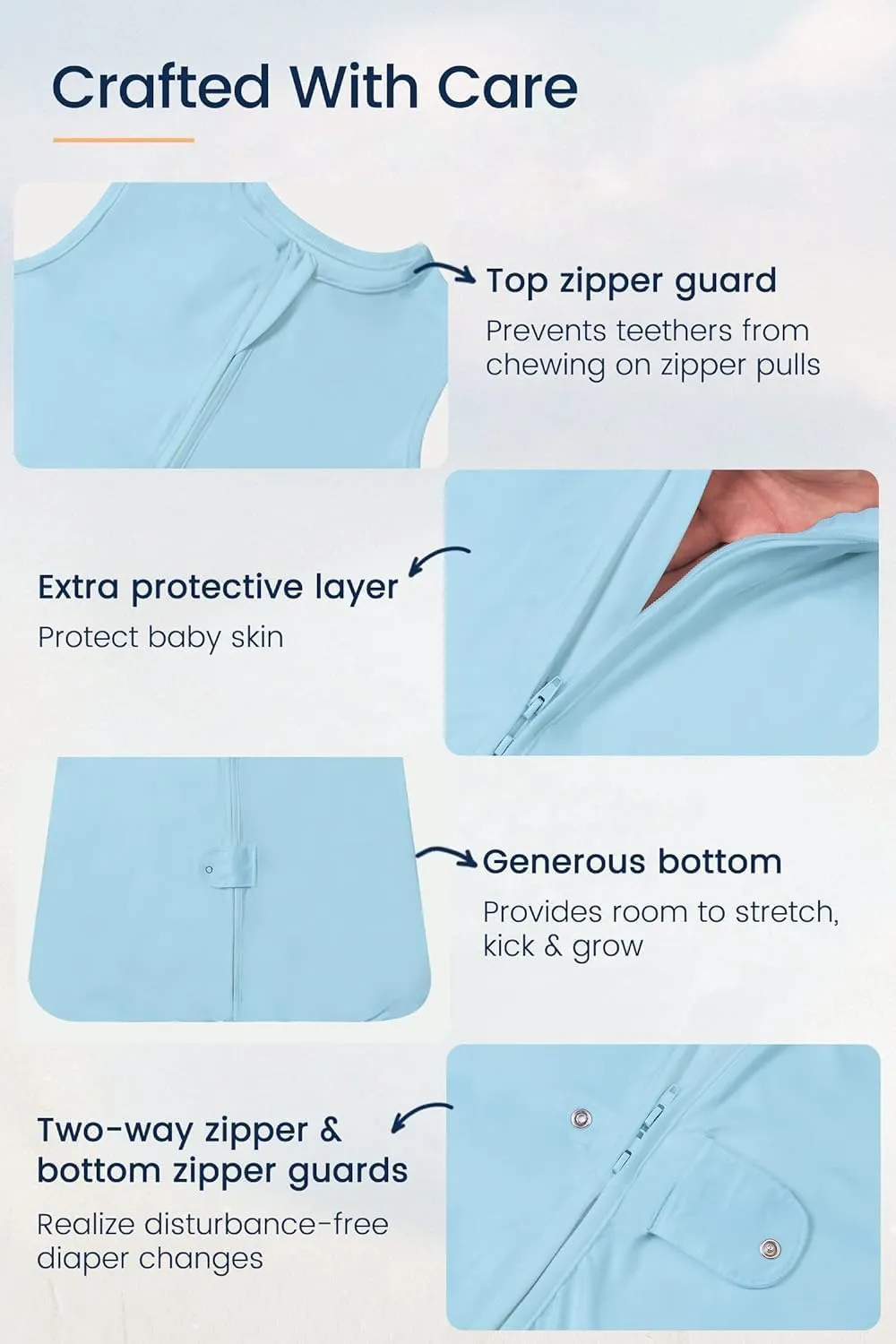 TotAha Floral Sleep Sack 0-6-12-24 Months, 0.5 TOG Light Sleeping Sacks, Buttery Soft Infant Sleep Bag with 2-way Safe Zipper