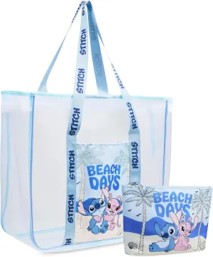 Tote Bag for Women Teens Mesh Beach Bag Travel Bags with Small Pouch