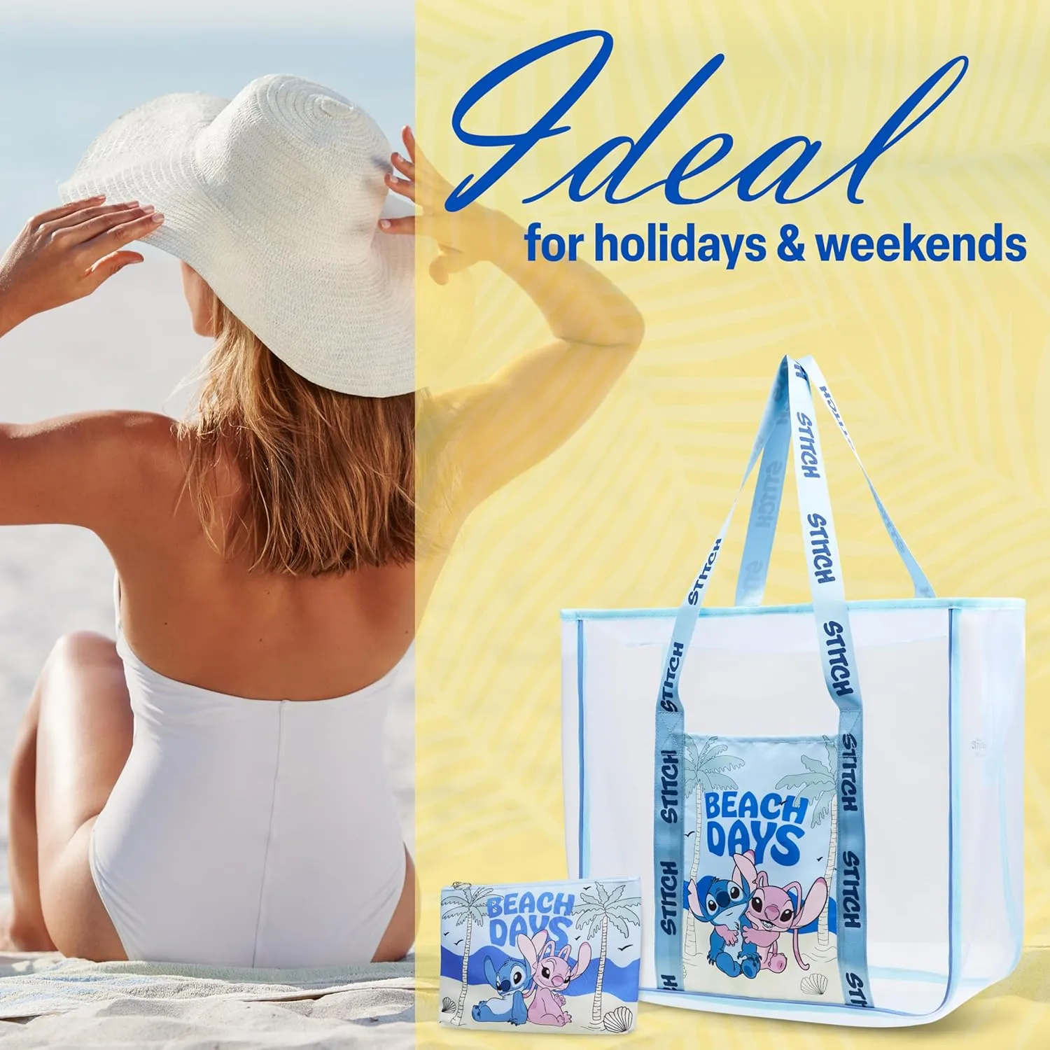 Tote Bag for Women Teens Mesh Beach Bag Travel Bags with Small Pouch