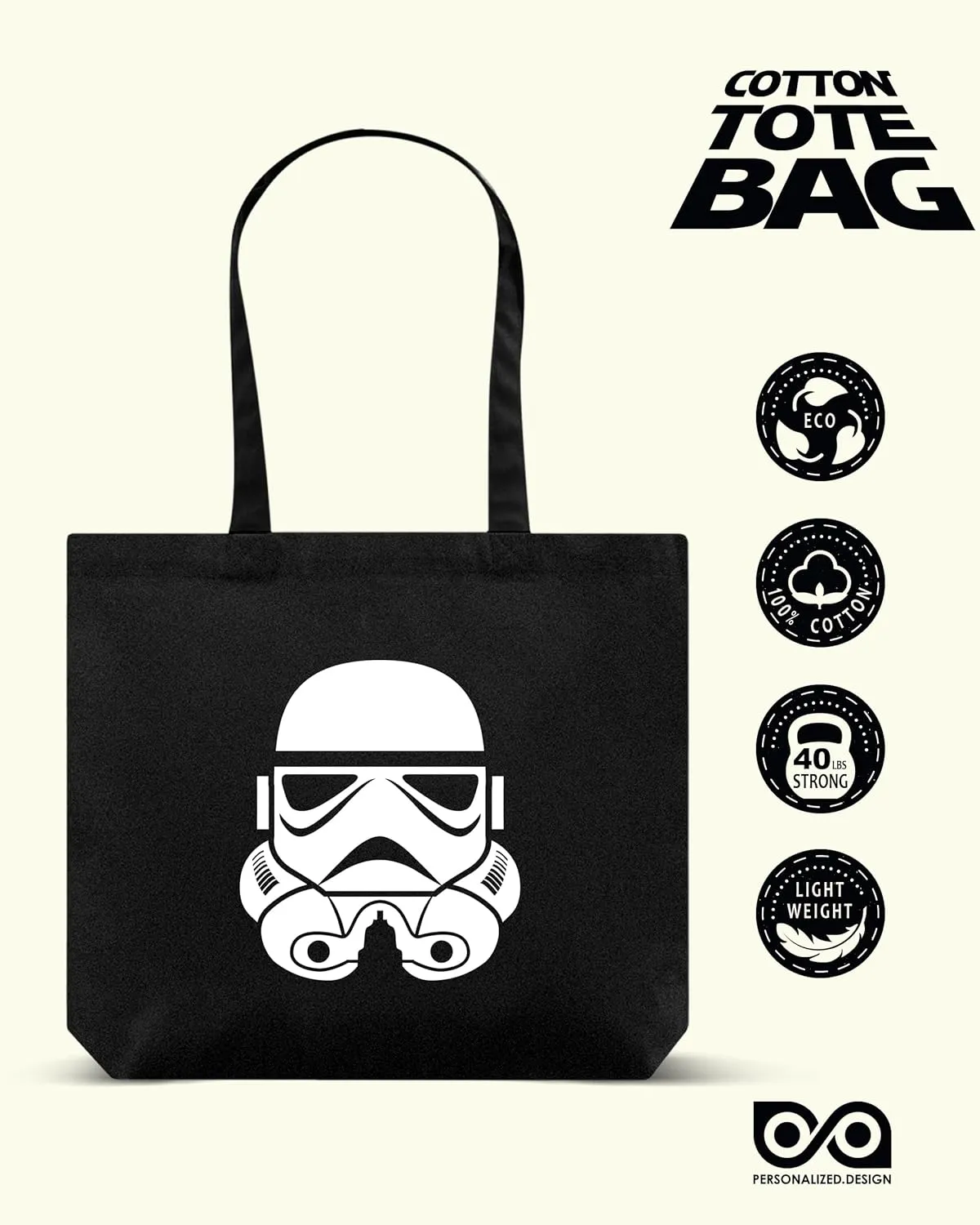 Tote Bag Star Wars: Stormtrooper - Halloween Trick-or-Treat Bucket - Reusable Shopping Handbag