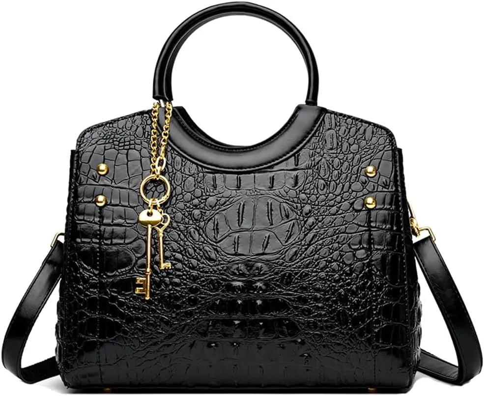 Tote Bags for Women Faux Leather Handbags Purses Crocodile Pattern Satchel Bag Shoulder Crossbody Bag Ladies Work bag
