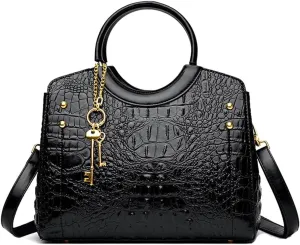 Tote Bags for Women Faux Leather Handbags Purses Crocodile Pattern Satchel Bag Shoulder Crossbody Bag Ladies Work bag