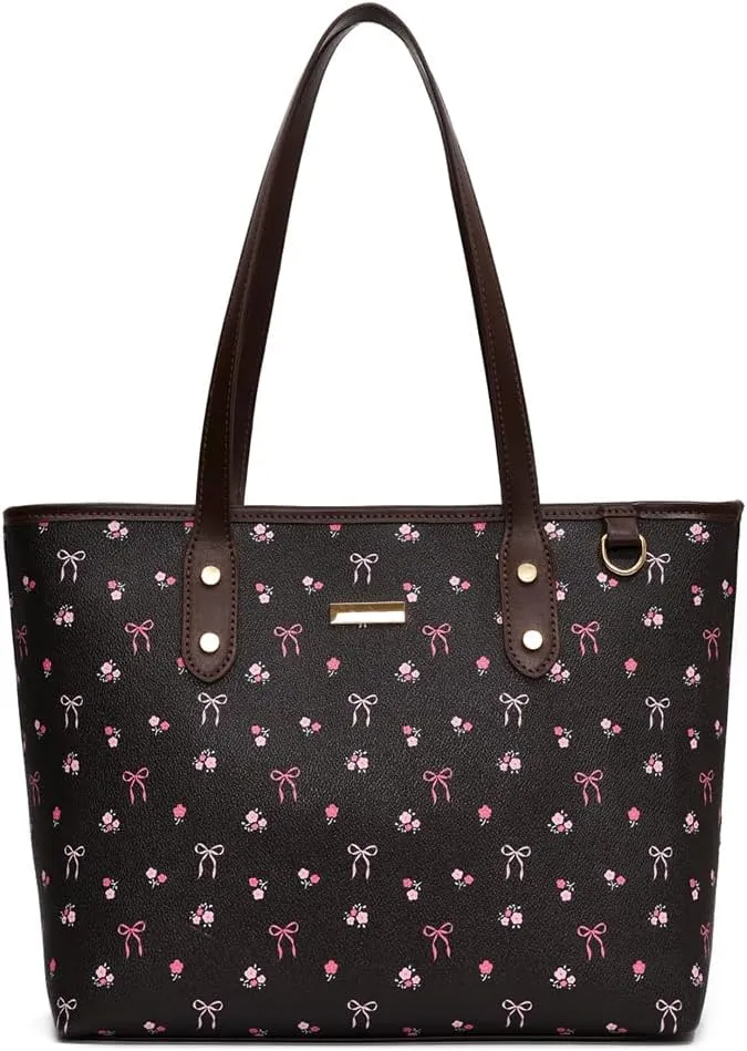 Tote Bags for Women,Cherry Print Tote Bags Faux Leather Shoulder Bag Cherry Purse Top Handle Cute Floral Hangbags