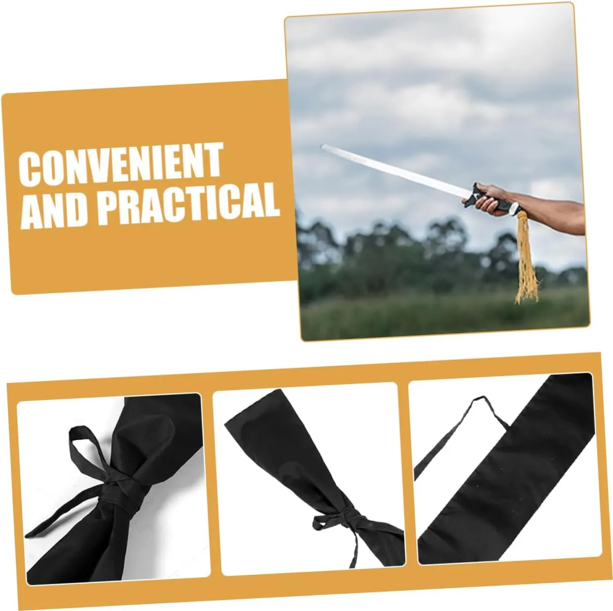 Toyvian Portable Sword Pouch Thick Carrying Bag for Japanese and Chinese Swords Convenient Storage with Space