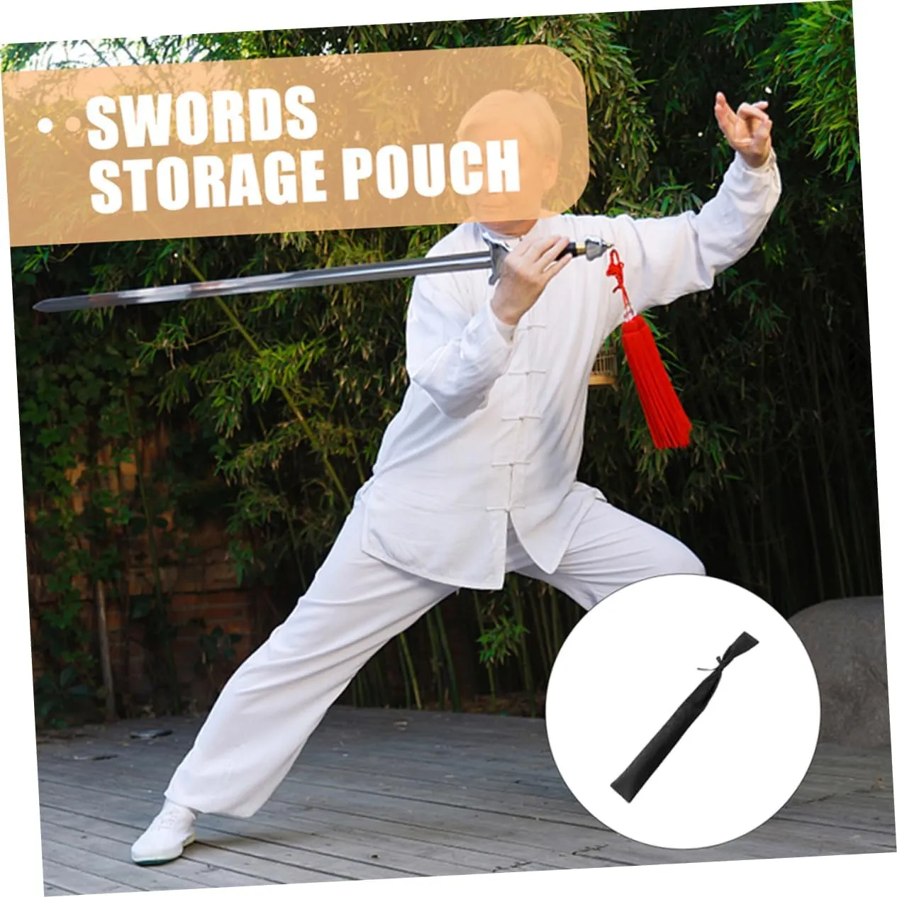 Toyvian Portable Sword Pouch Thick Carrying Bag for Japanese and Chinese Swords Convenient Storage with Space