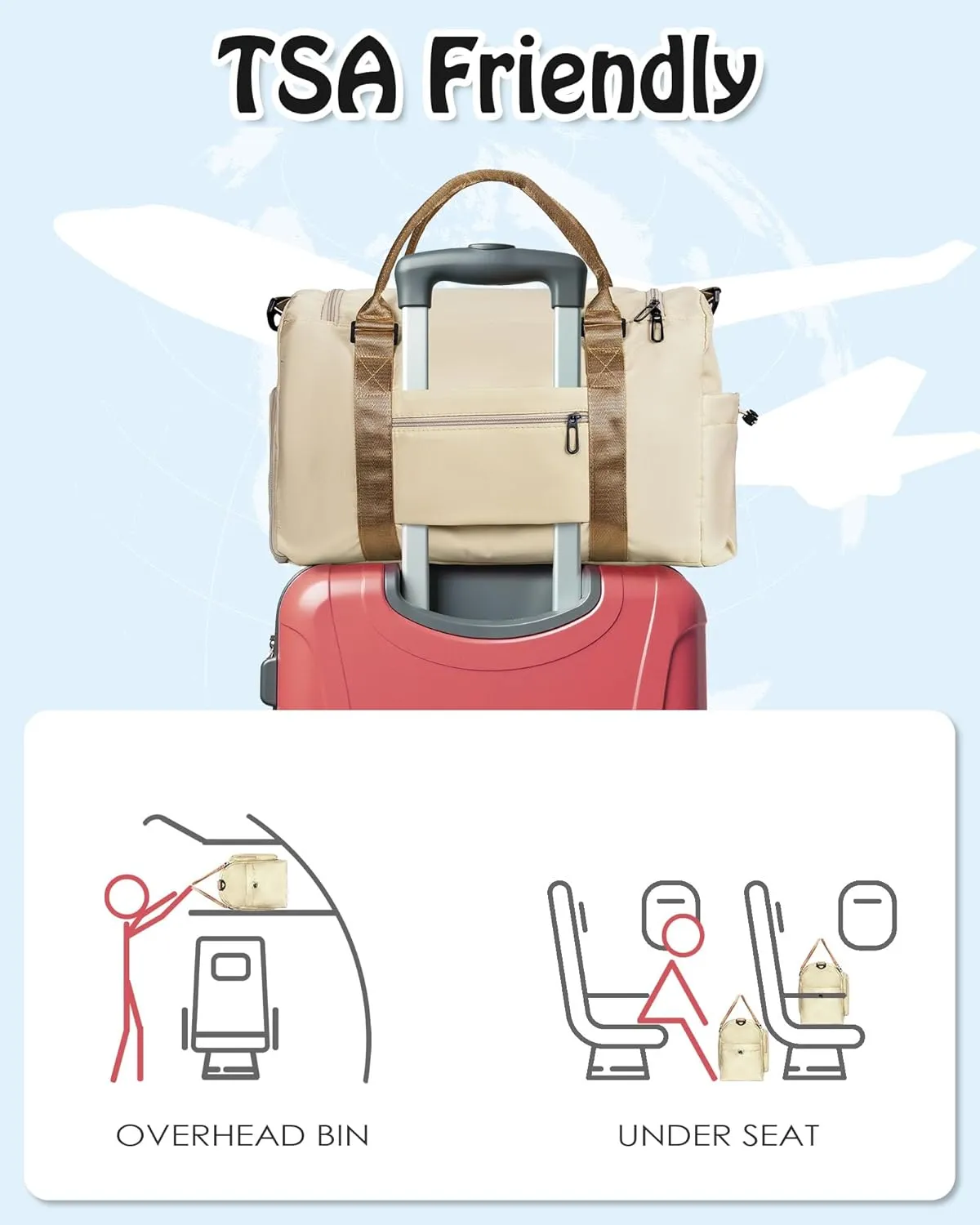 Travel Bag, Birthday Gifts, Initial Travel Duffel Bag, Personalized Weekender Bag, Monogram Overnight Bag Gift for women,Birthday Gifts Personalized Gifts Bridesmaid Gifts