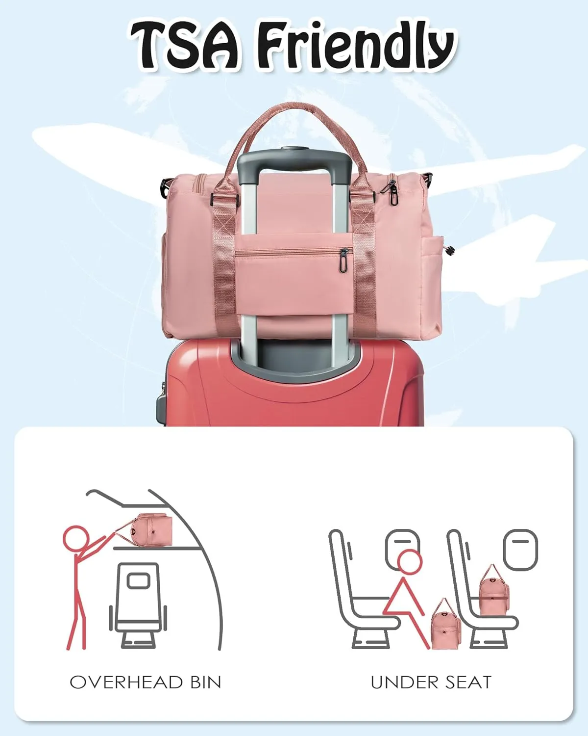 Travel Bag for Girls, Kids Travel Duffel Bag, Personalized Weekender Bag, Overnight Bag Sleepover Bag Dance Bag, Girls Women Teacher Gift
