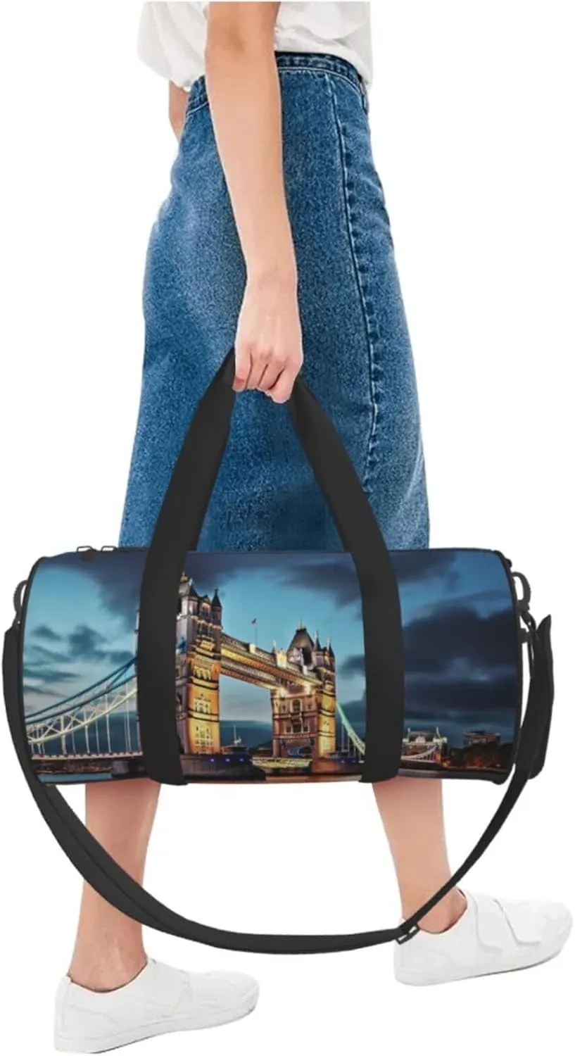 Travel Bag For Women,Tower Bridge In London Print Personal Item Duffle Bags,Weekend Travel Duffel Tote Bag,Travel Sport Gym Bag For Men,Airplane Travel Essentials For Flying