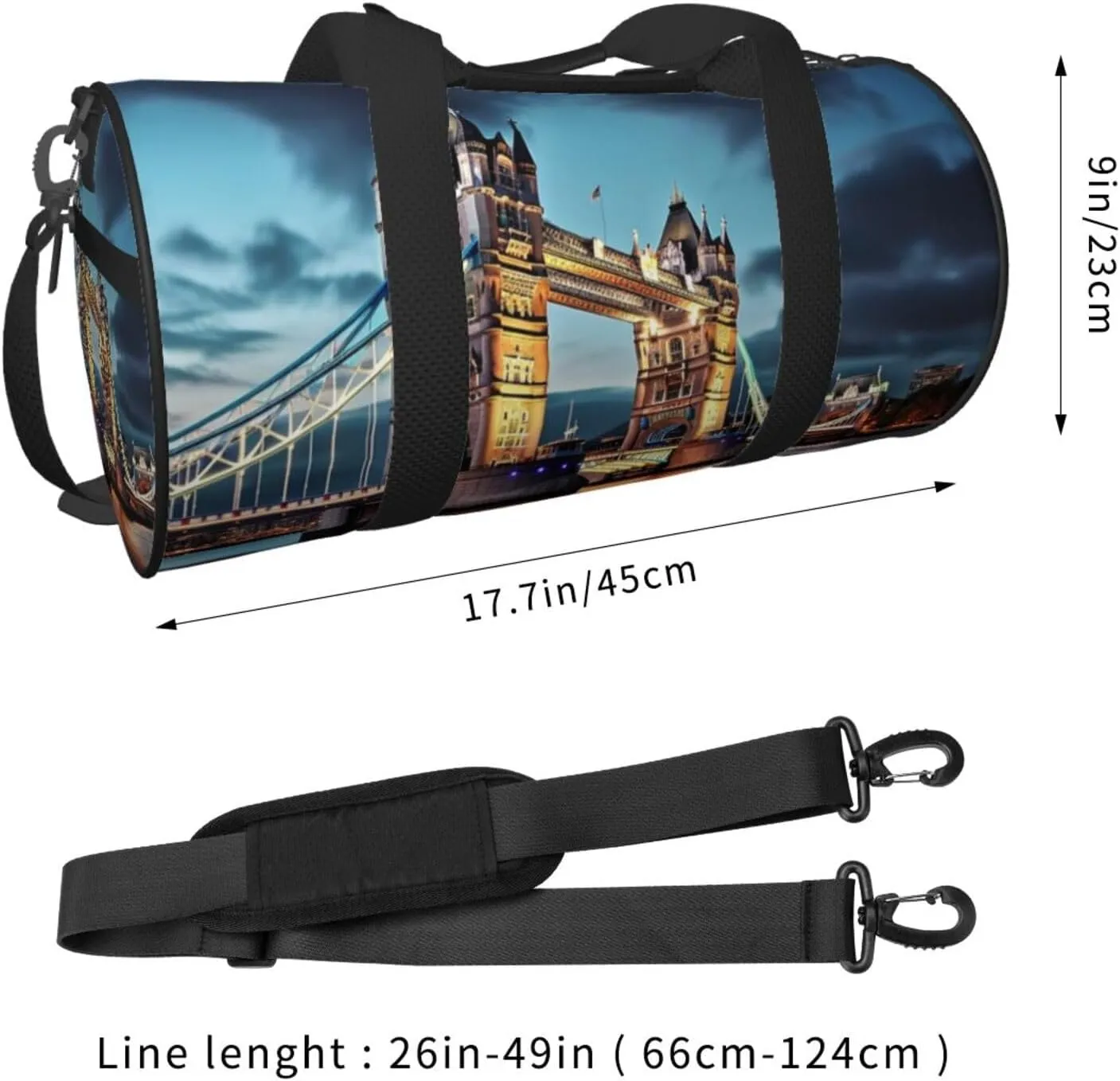 Travel Bag For Women,Tower Bridge In London Print Personal Item Duffle Bags,Weekend Travel Duffel Tote Bag,Travel Sport Gym Bag For Men,Airplane Travel Essentials For Flying