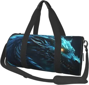 Travel Duffel Bag Cyan Dragon Weekender Overnight Bag For Men Women Large Capacity Sports Gym Bag Canvas Carry On Tote Bags For Travel Yoga