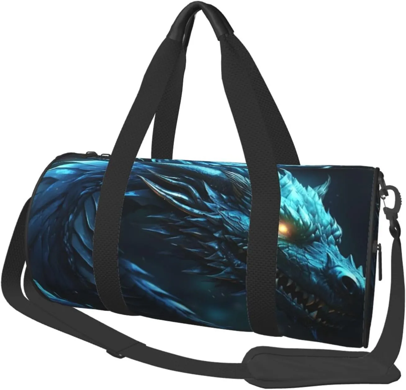 Travel Duffel Bag Cyan Dragon Weekender Overnight Bag For Men Women Large Capacity Sports Gym Bag Canvas Carry On Tote Bags For Travel Yoga