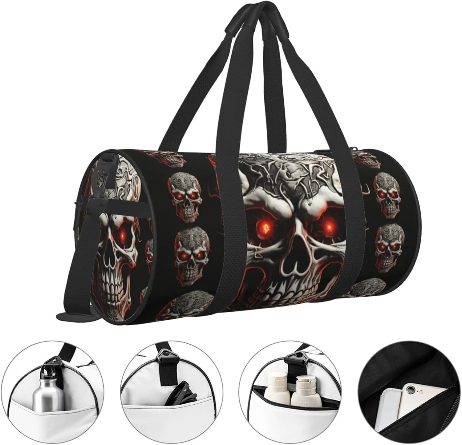 Travel Duffel Bag Evil Skull Weekender Overnight Bag For Men Women Large Capacity Sports Gym Bag Canvas Carry On Tote Bags For Travel Yoga