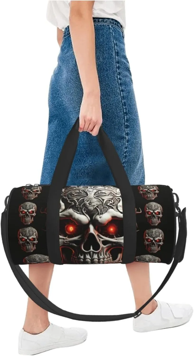 Travel Duffel Bag Evil Skull Weekender Overnight Bag For Men Women Large Capacity Sports Gym Bag Canvas Carry On Tote Bags For Travel Yoga