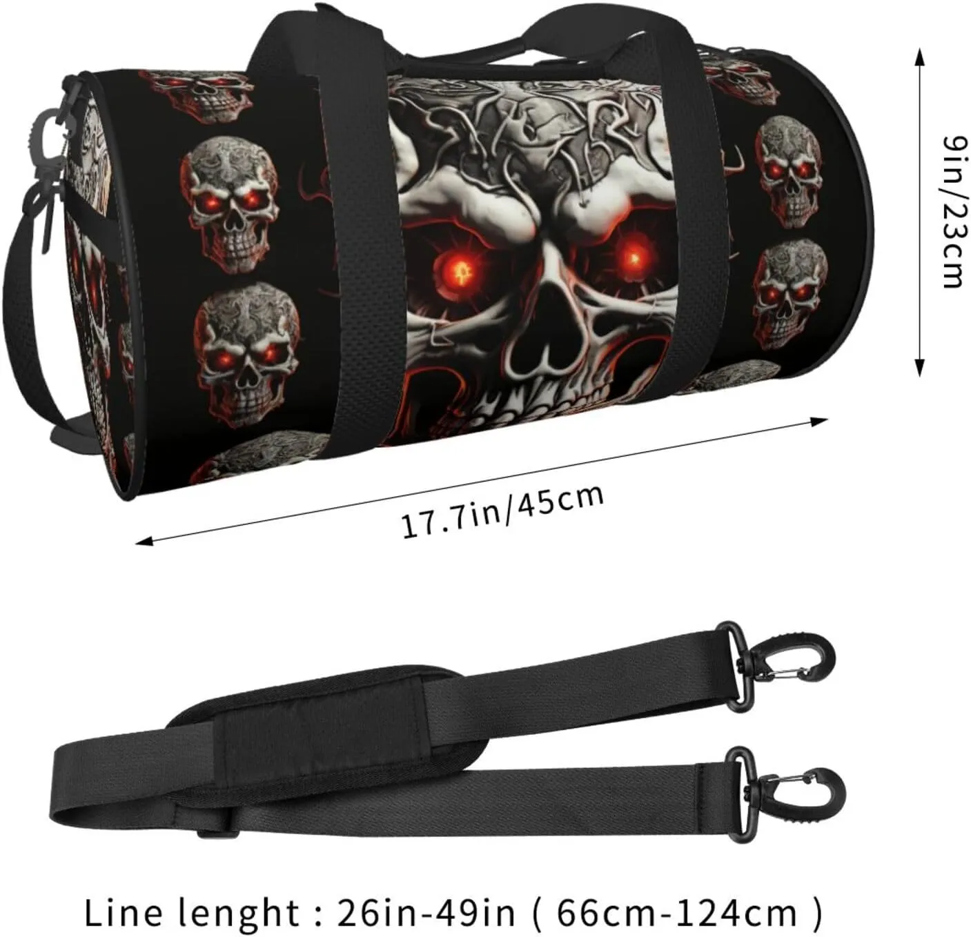 Travel Duffel Bag Evil Skull Weekender Overnight Bag For Men Women Large Capacity Sports Gym Bag Canvas Carry On Tote Bags For Travel Yoga