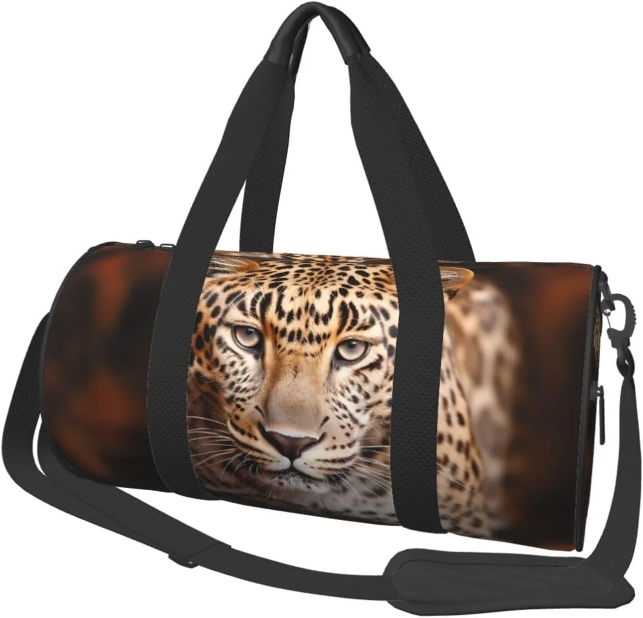 Travel Duffel Bag Leopard On Brown Background Weekender Overnight Bag For Men Women Large Capacity Sports Gym Bag Canvas Carry On Tote Bags For Travel Yoga
