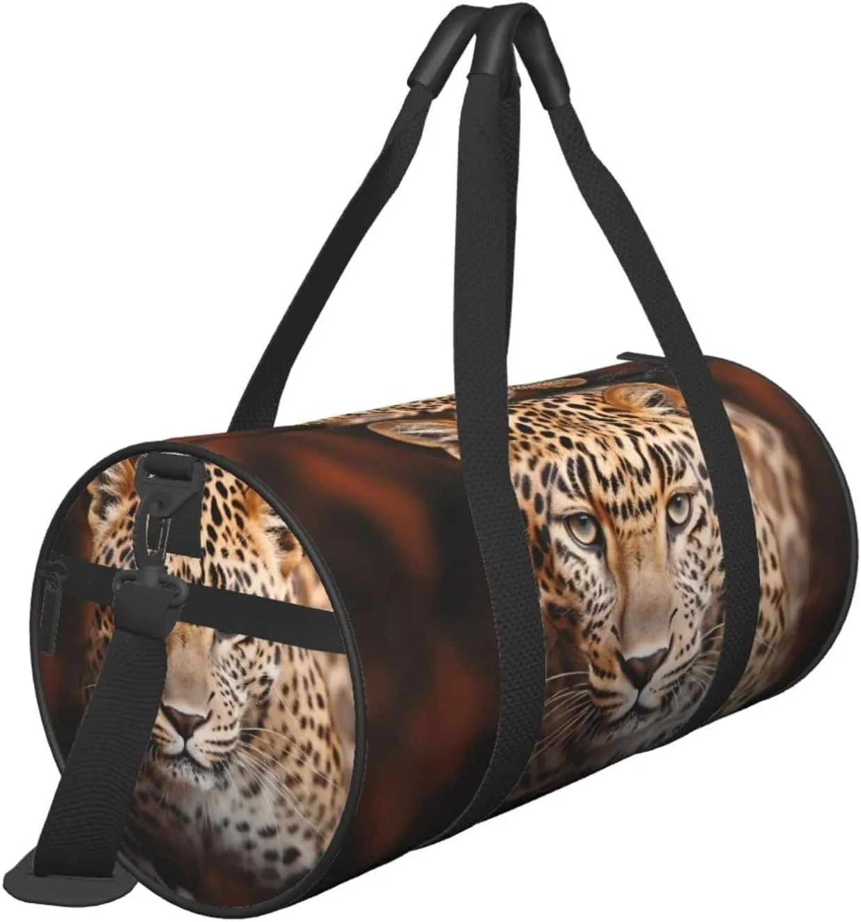 Travel Duffel Bag Leopard On Brown Background Weekender Overnight Bag For Men Women Large Capacity Sports Gym Bag Canvas Carry On Tote Bags For Travel Yoga