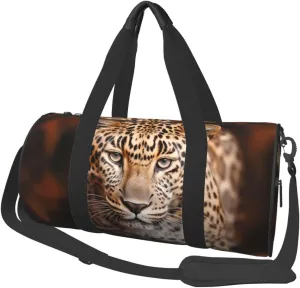 Travel Duffel Bag Leopard On Brown Background Weekender Overnight Bag For Men Women Large Capacity Sports Gym Bag Canvas Carry On Tote Bags For Travel Yoga