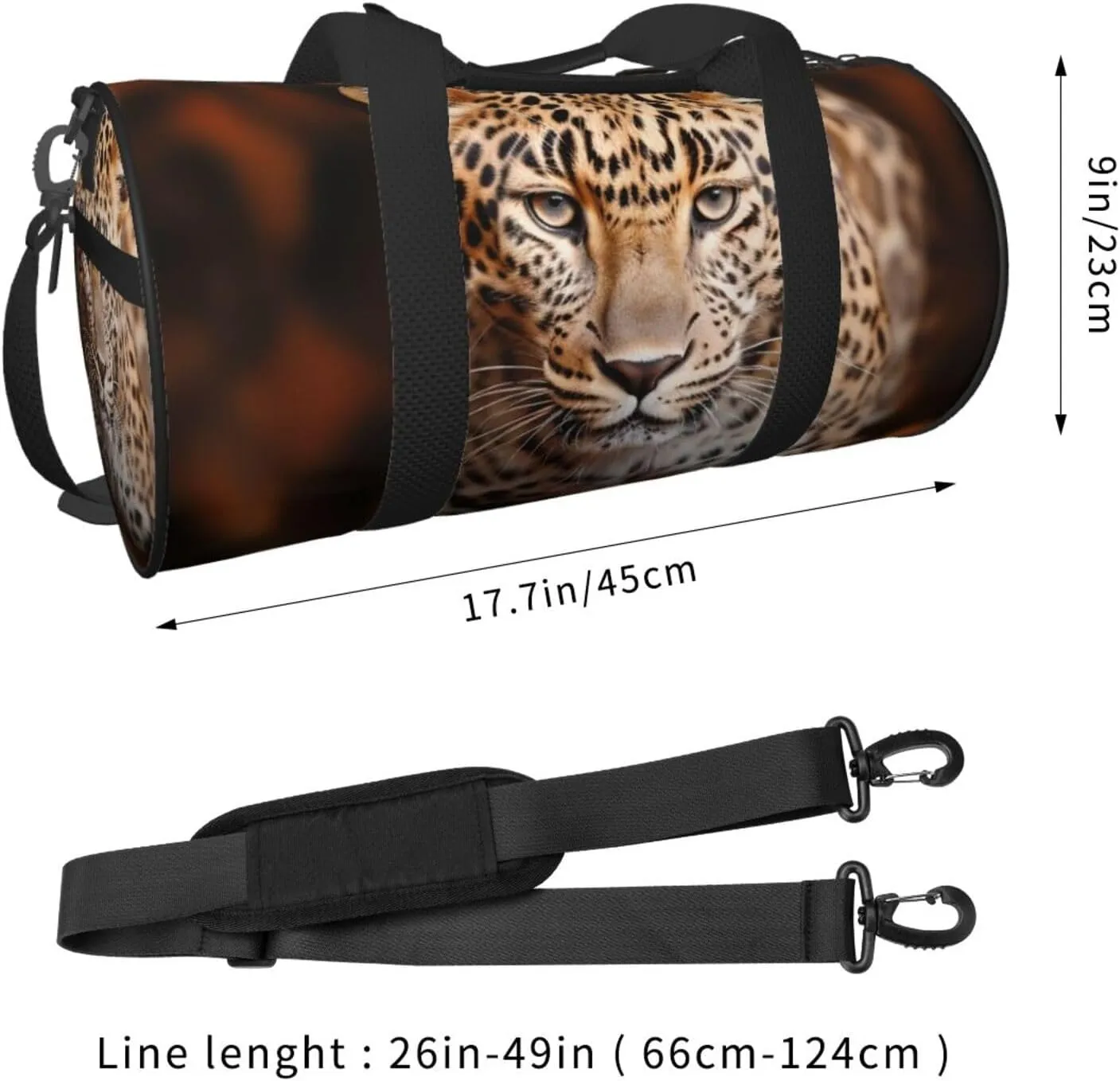 Travel Duffel Bag Leopard On Brown Background Weekender Overnight Bag For Men Women Large Capacity Sports Gym Bag Canvas Carry On Tote Bags For Travel Yoga