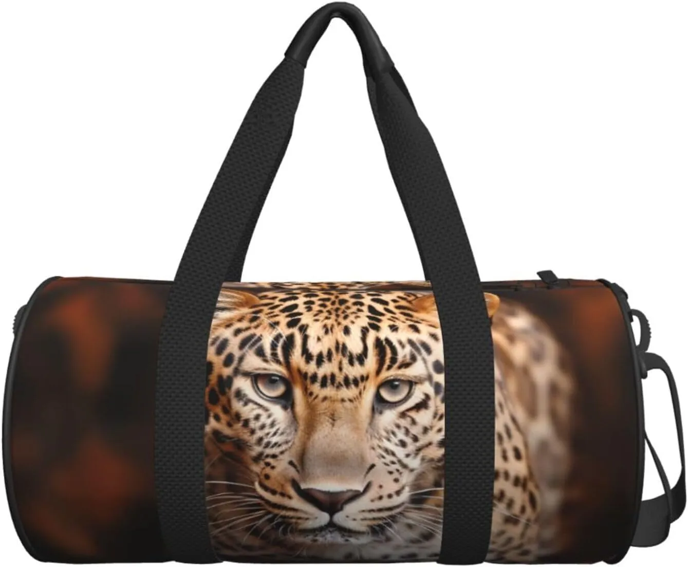 Travel Duffel Bag Leopard On Brown Background Weekender Overnight Bag For Men Women Large Capacity Sports Gym Bag Canvas Carry On Tote Bags For Travel Yoga