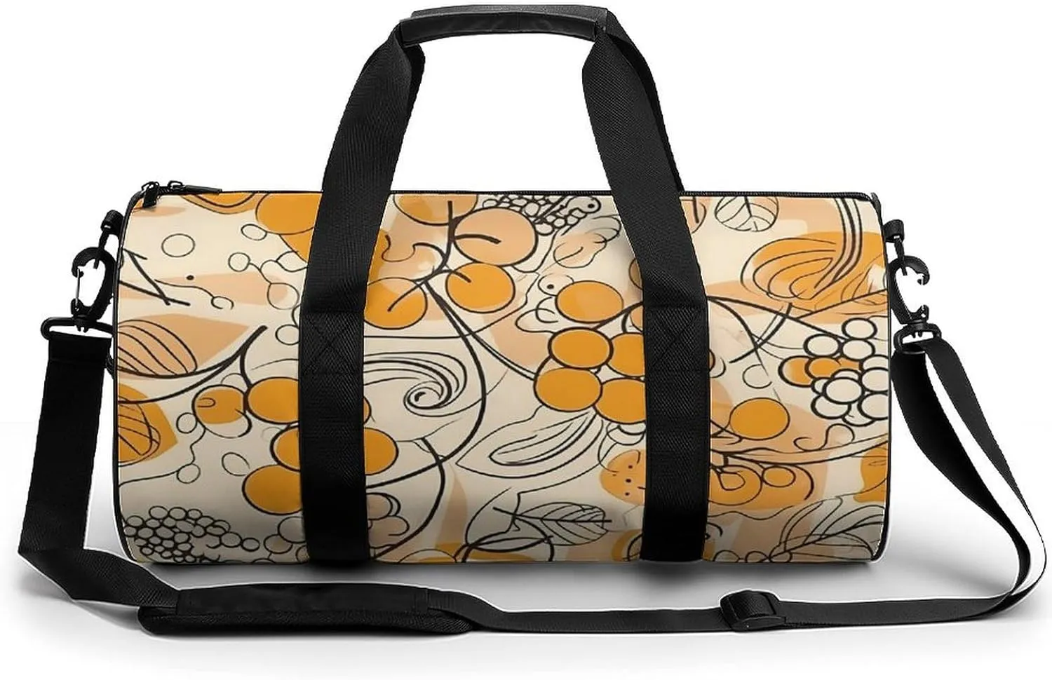 Travel Duffel Bag Weekender Bags for Men Women Large Capacity Overnight Bags Yellow Sketch Style Travel Sports Gym Bag Canvas Carry On Tote Bags for Travel Yoga