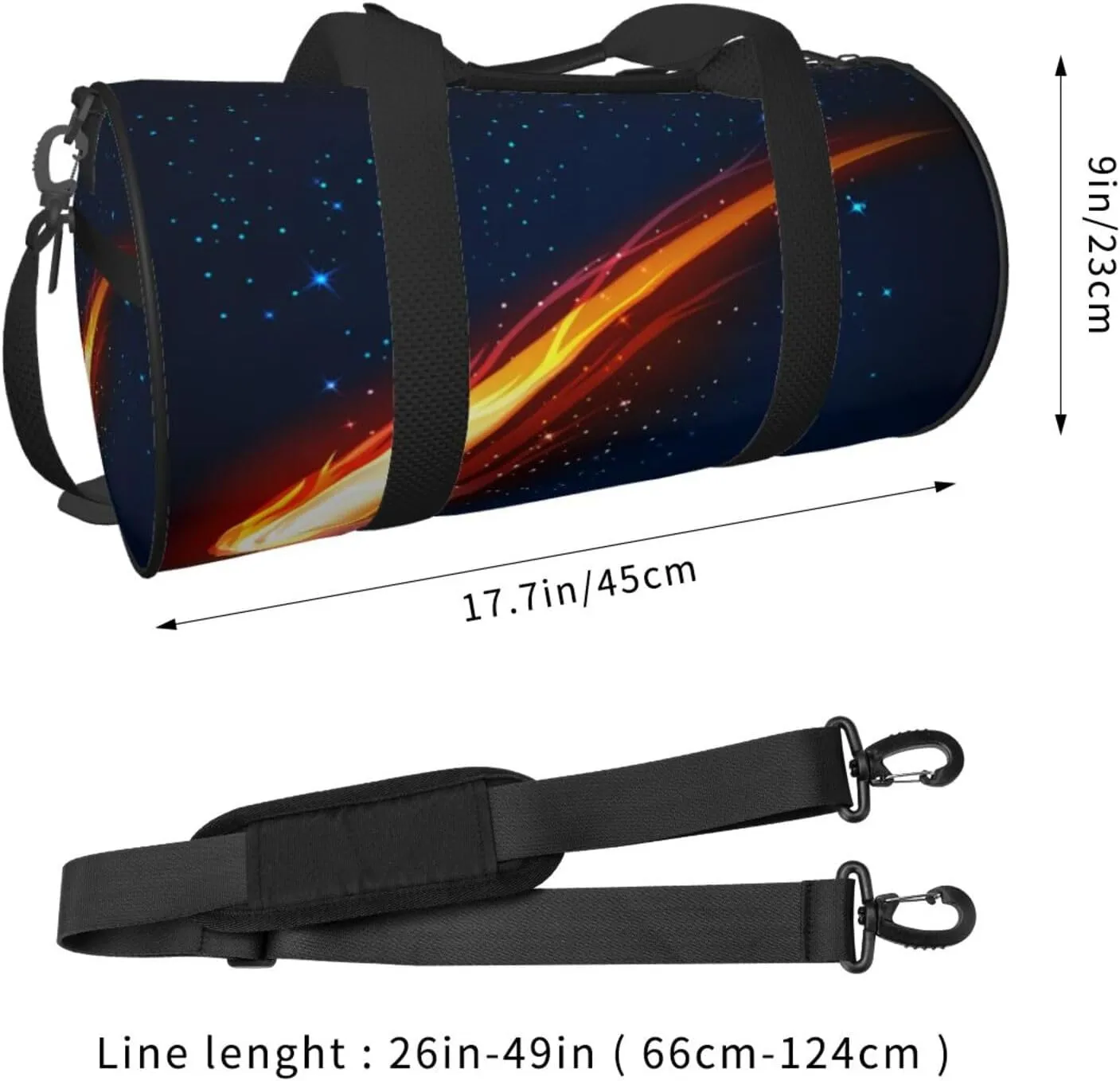 Travel Duffle Bag for Men Women, Space Meteor Star Moving Duffle Bags for Sport Gym Overnight Luggage