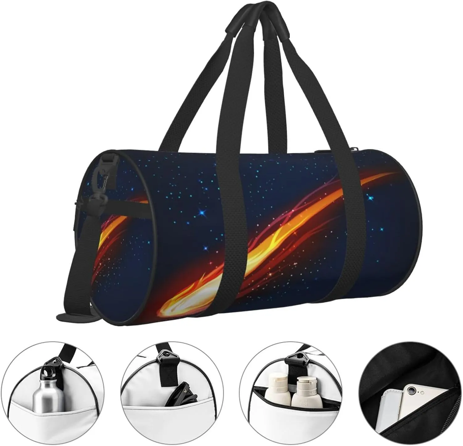 Travel Duffle Bag for Men Women, Space Meteor Star Moving Duffle Bags for Sport Gym Overnight Luggage