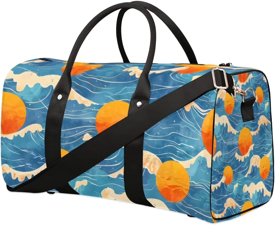 Travel Duffle Bag Seawater Sun Gym Bags for Men Women Travel Duffel Bags with Adjustable Shoulder Strap Carry On Weekender Bag