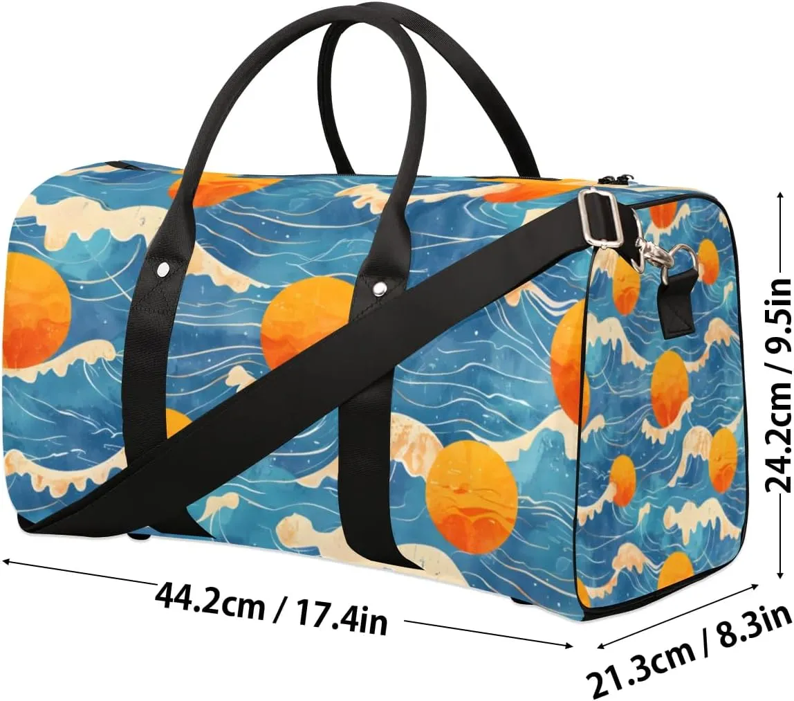 Travel Duffle Bag Seawater Sun Gym Bags for Men Women Travel Duffel Bags with Adjustable Shoulder Strap Carry On Weekender Bag