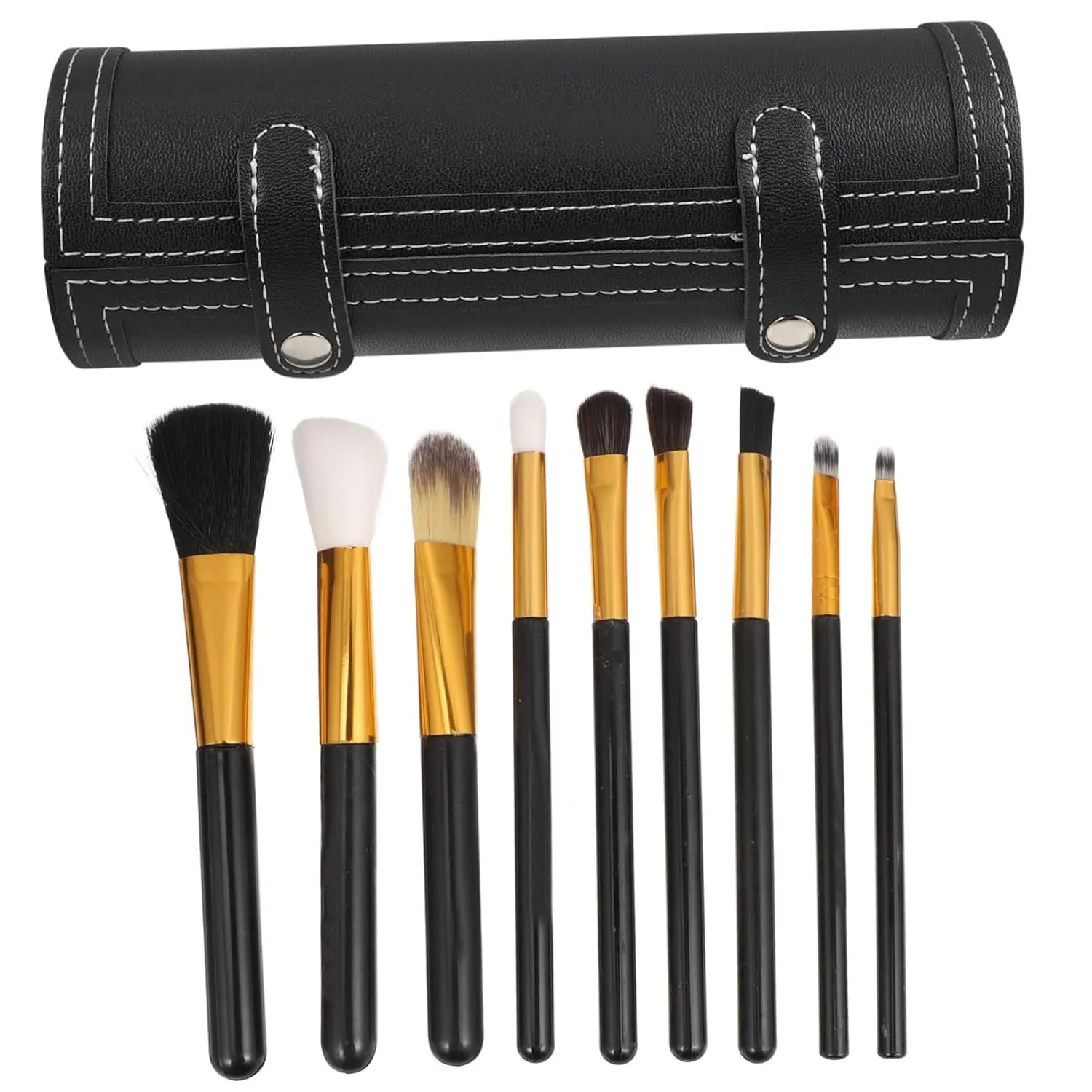 Travel Makeup Brush Pouch Durable Leather Organizer with Multiple Slots for Cosmetics and Brushes for Travel Storage Case for Makeup and Art Supplies