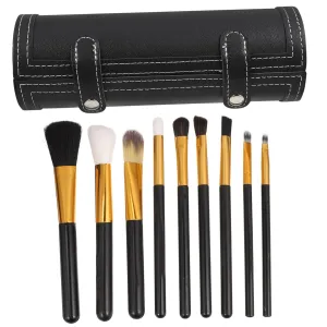 Travel Makeup Brush Pouch Durable Leather Organizer with Multiple Slots for Cosmetics and Brushes for Travel Storage Case for Makeup and Art Supplies