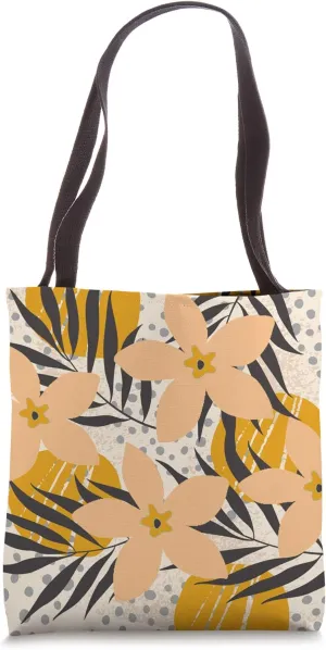 Tropical Floral Bold Trendy Earth Colors - Fashion Tote Bag