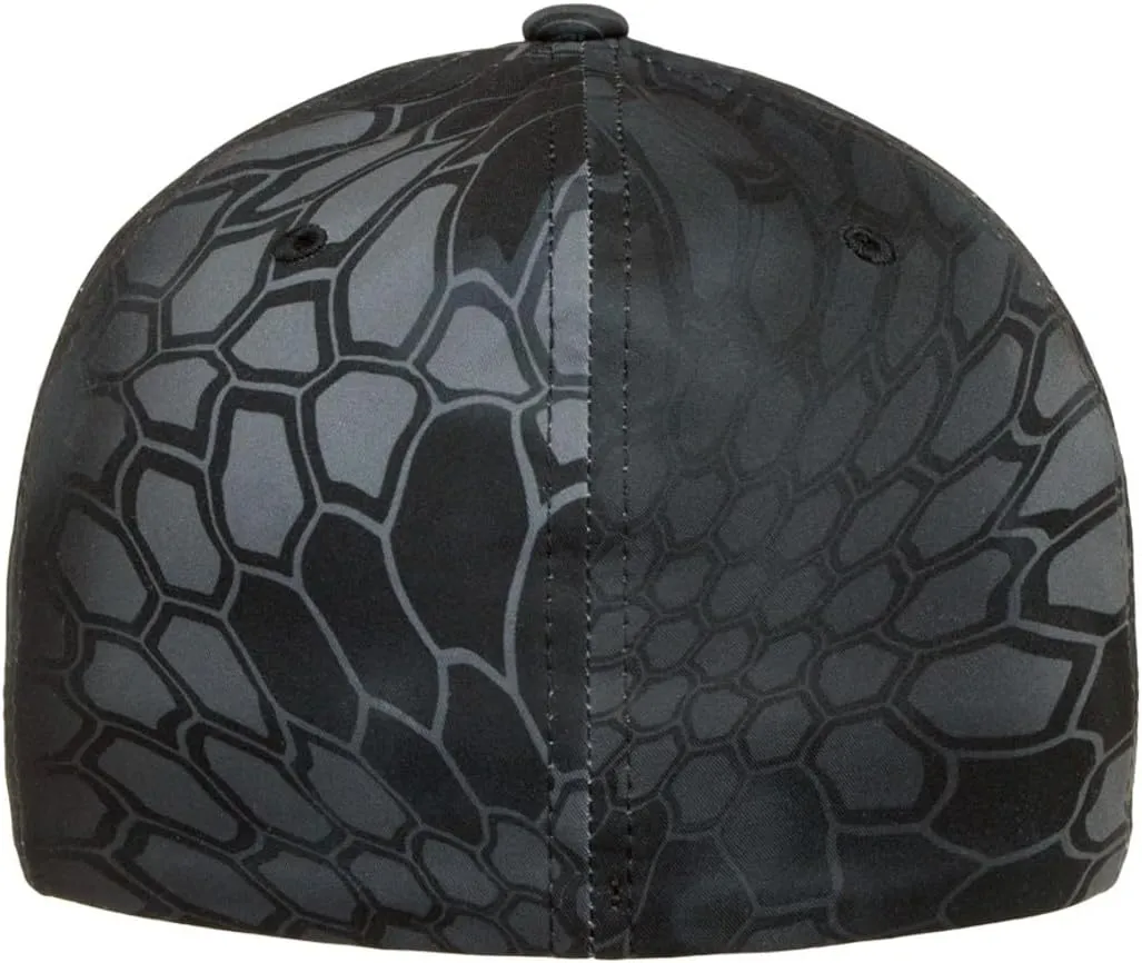 Trout Fishing Leather Laser Engraved Patch Flexfit 6277 Athletic Baseball Fitted Hat Cap