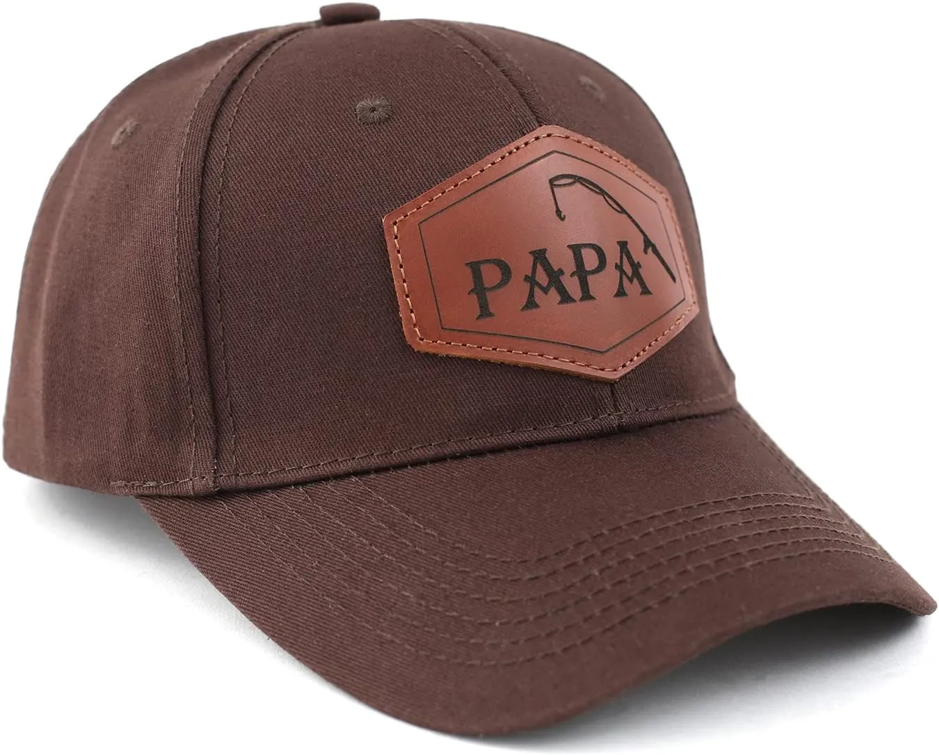 Trucker Hat for Dad, Baseball Hat Papa Cap Laser Engraved Leather Patch Trucker Hat