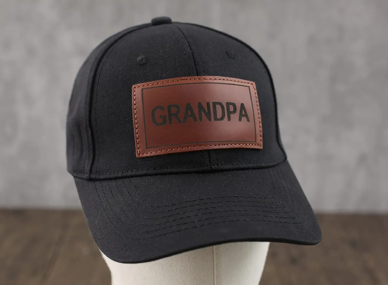 Trucker Hat for Dad, Baseball Hat Papa Cap Laser Engraved Leather Patch Trucker Hat