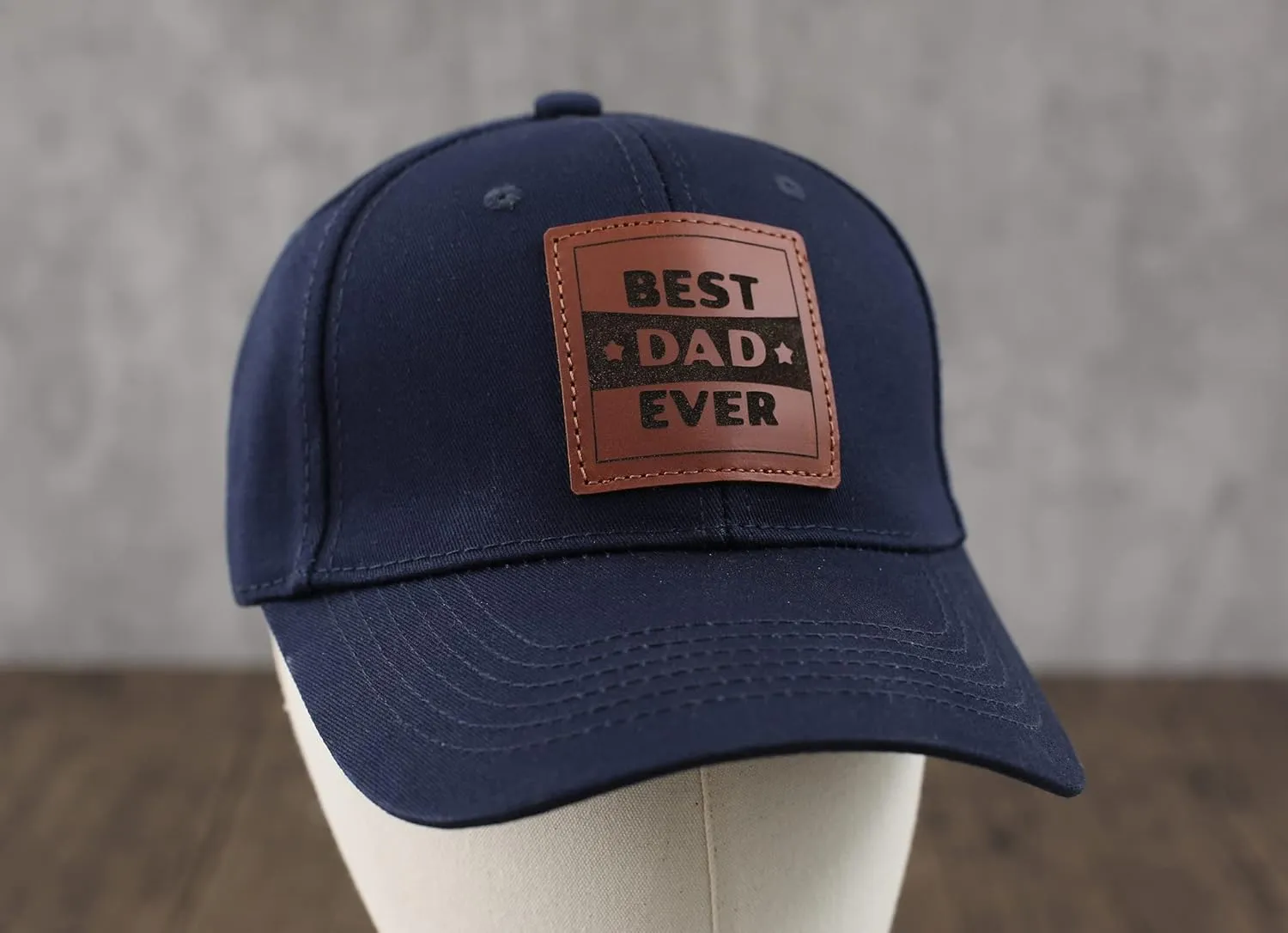 Trucker Hat for Dad, Baseball Hat Papa Cap Laser Engraved Leather Patch Trucker Hat