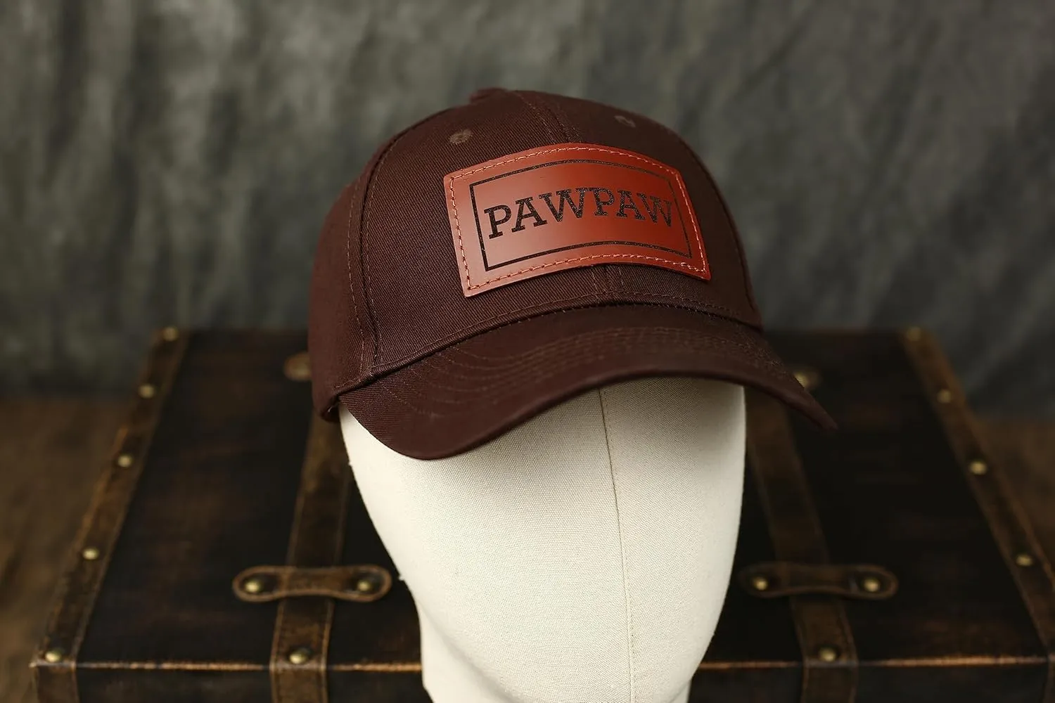 Trucker Hat for Dad, Baseball Hat Papa Cap Laser Engraved Leather Patch Trucker Hat