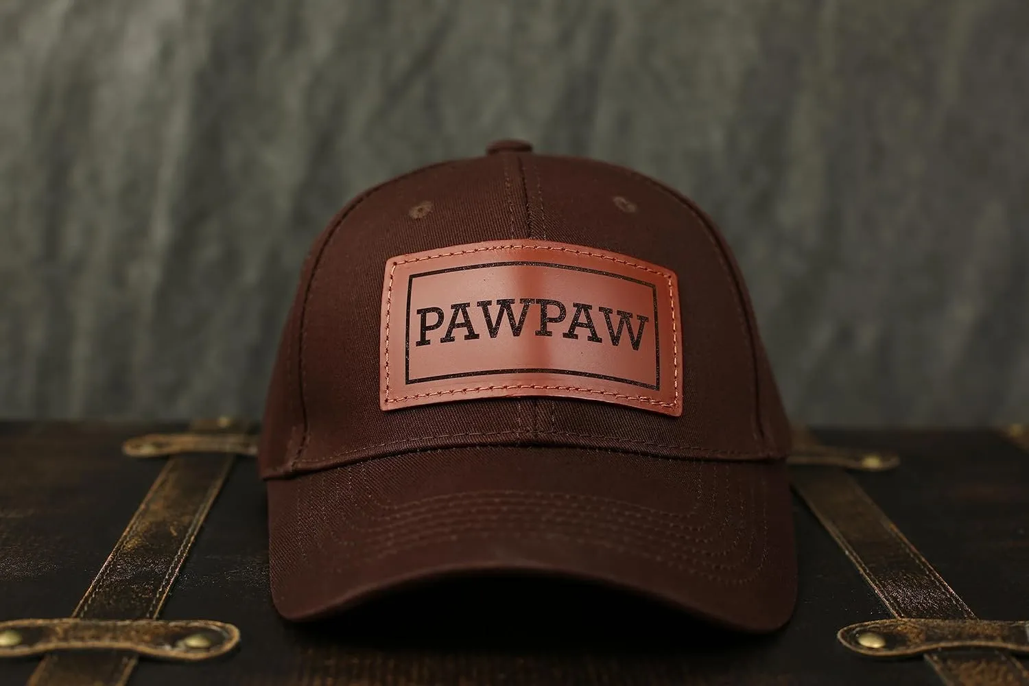 Trucker Hat for Dad, Baseball Hat Papa Cap Laser Engraved Leather Patch Trucker Hat