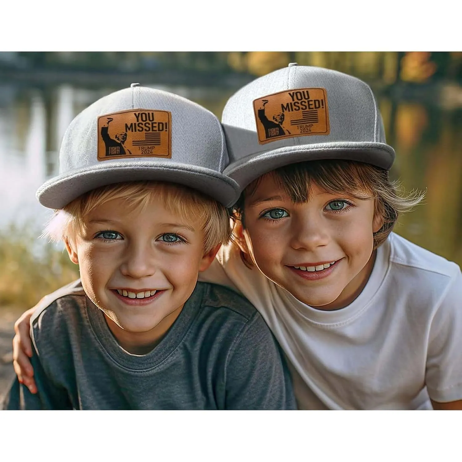Trump Shootout Never Surrender Trucker Hat Conservative Party Hat Laser Engraved Leather Patch Hat Adjustable Size Concave Baseball Cap Sun Shade Gift Collection (light brown)