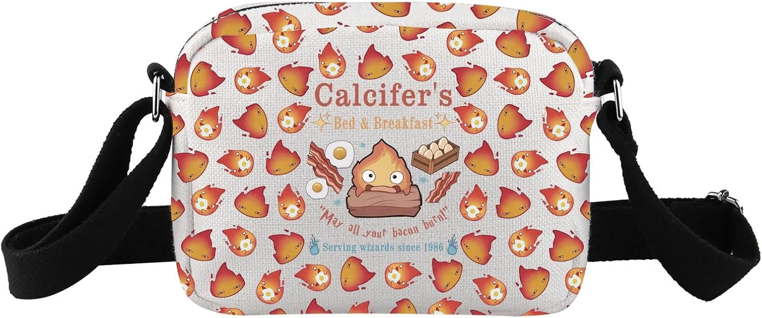 TSOTMO Calcifer's Bed & Breakfast Crossbody Bag Cartoon Lover Gift for Women Mother Best Sister