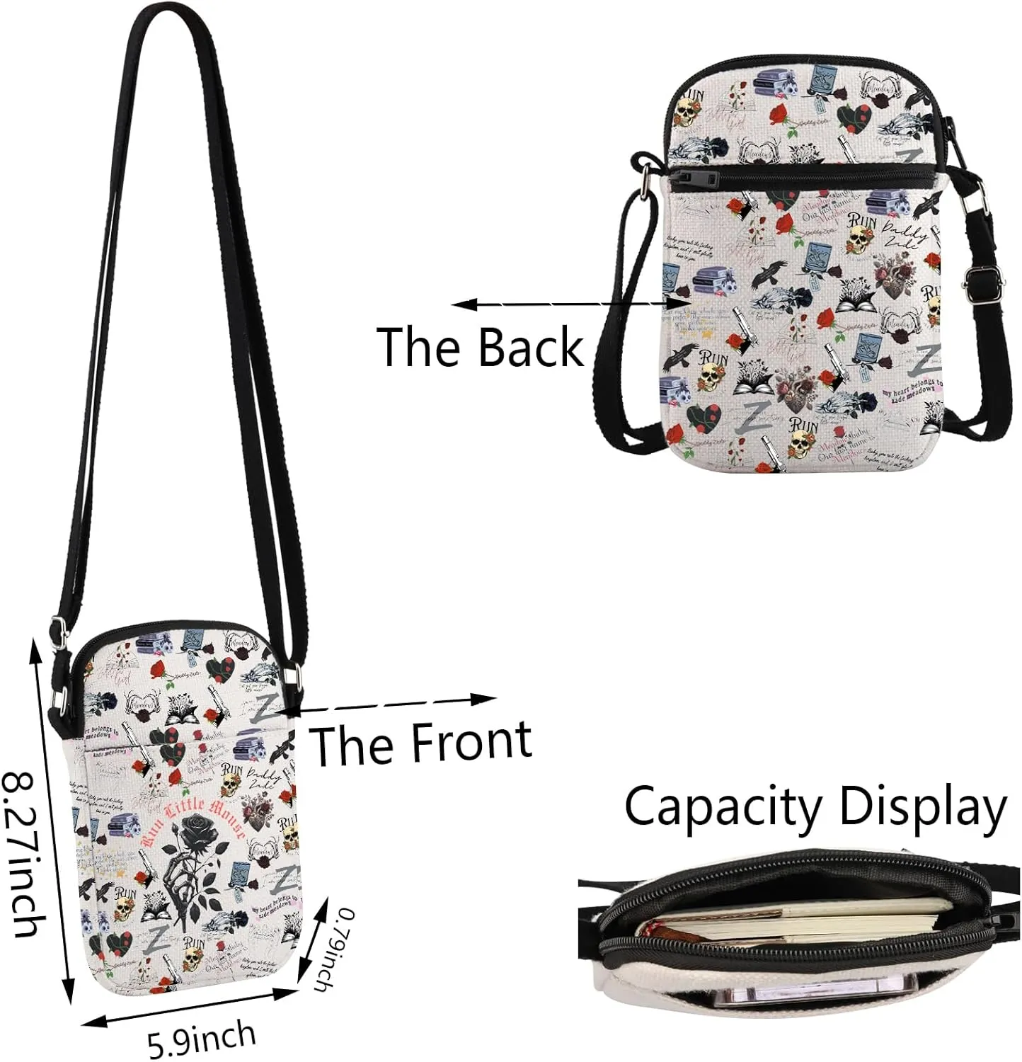 TSOTMO Dark Romance Gift Smut Gift Spicy Gift Smut Reader Gift Run Little Mouse Crossbody Bag Bookish Gift for Women