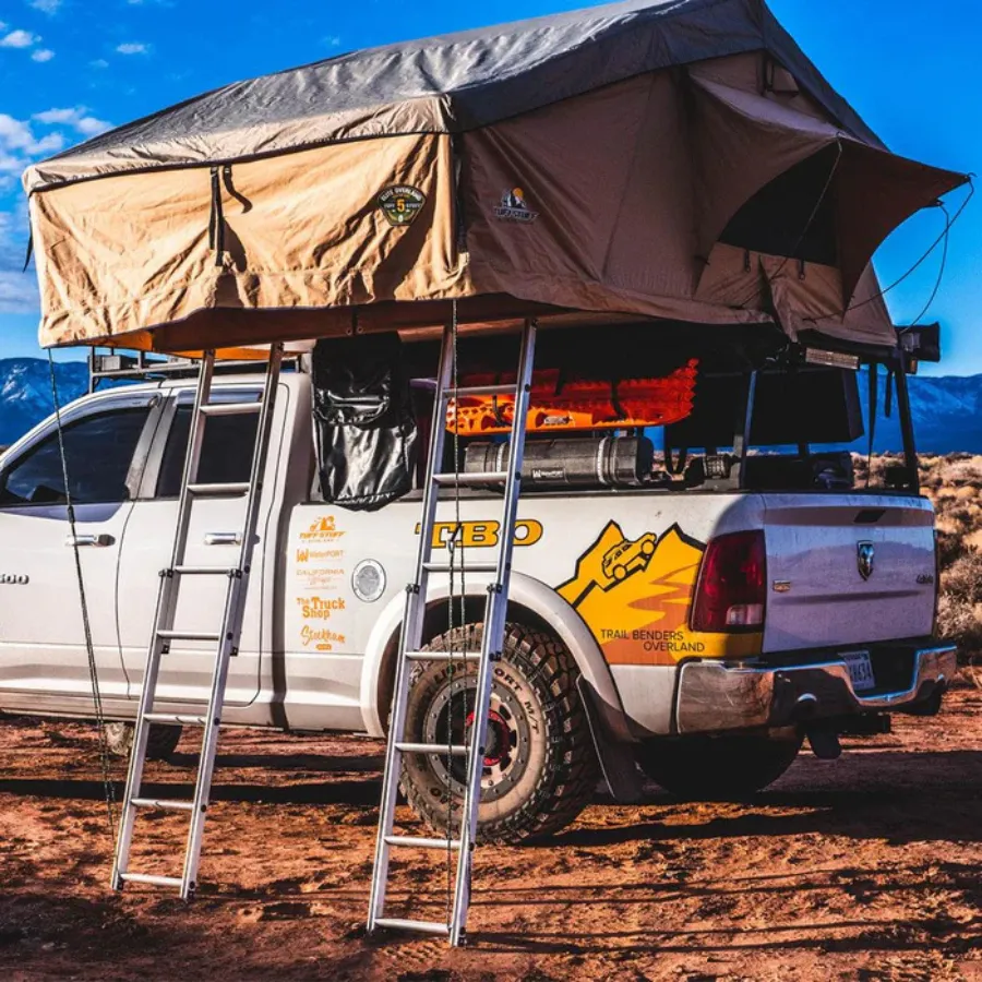 Tuff Stuff Overland Elite Rooftop Tent Includes Annex Room, 4-5 Person, Tan