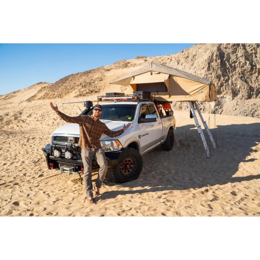 Tuff Stuff Overland Elite Rooftop Tent Includes Annex Room, 4-5 Person, Tan