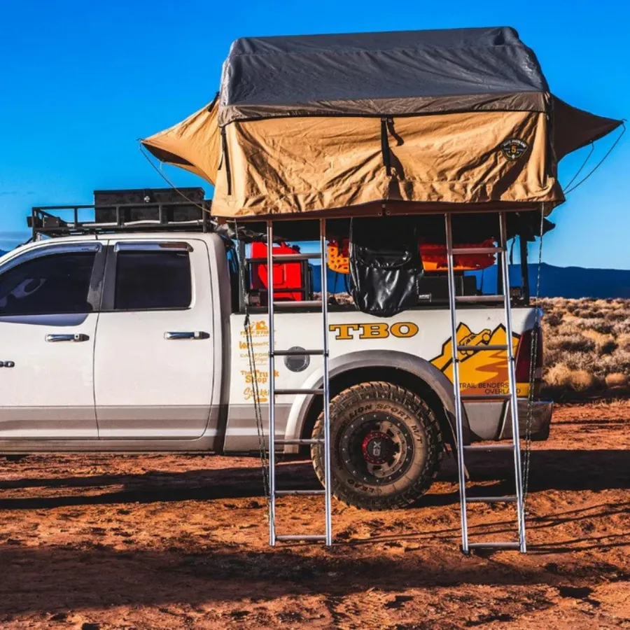 Tuff Stuff Overland Elite Rooftop Tent Includes Annex Room, 4-5 Person, Tan