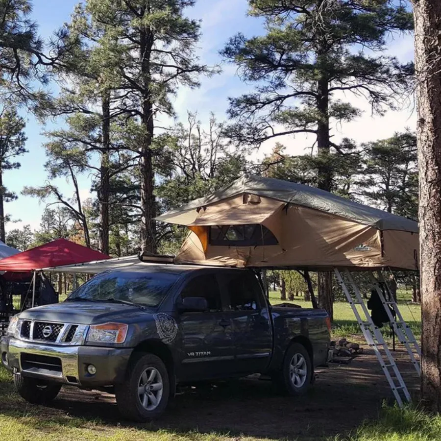 Tuff Stuff Overland Elite Rooftop Tent Includes Annex Room, 4-5 Person, Tan