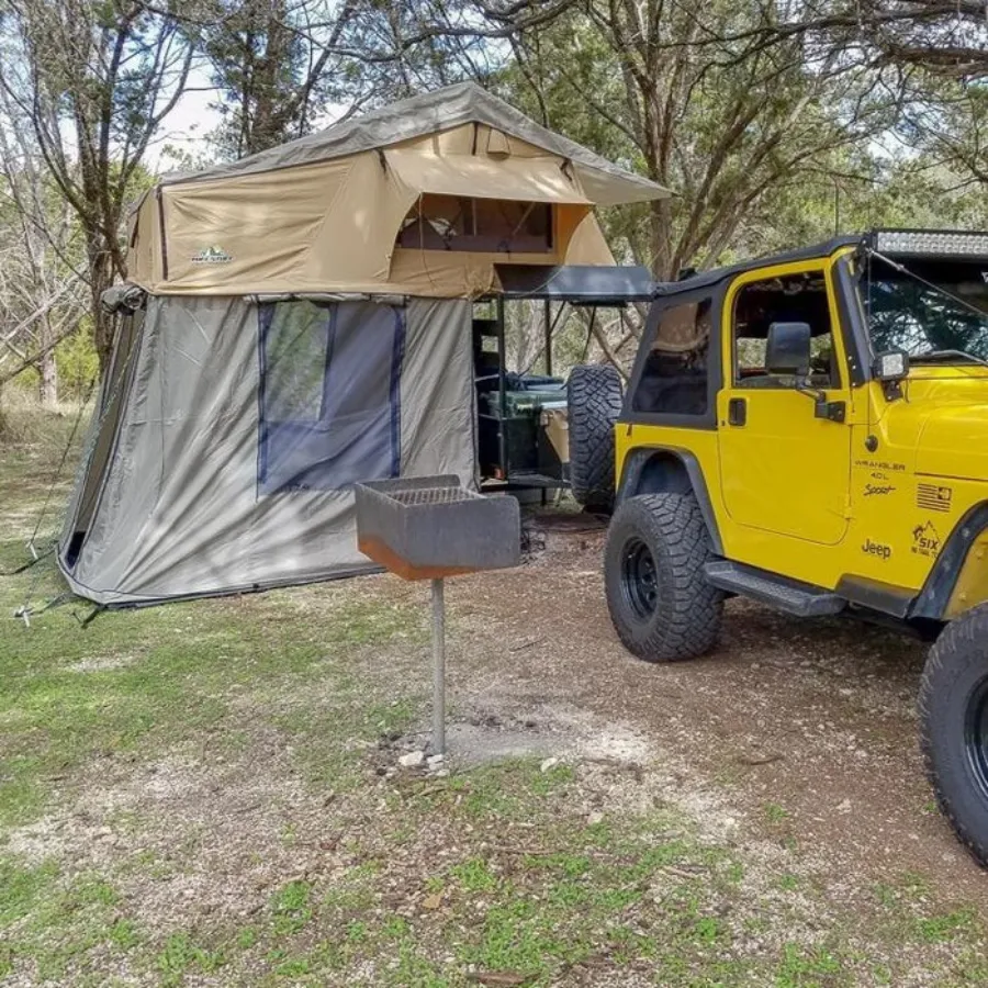 Tuff Stuff Overland Elite Rooftop Tent Includes Annex Room, 4-5 Person, Tan