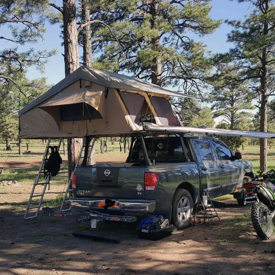 Tuff Stuff Overland Elite Rooftop Tent Includes Annex Room, 4-5 Person, Tan