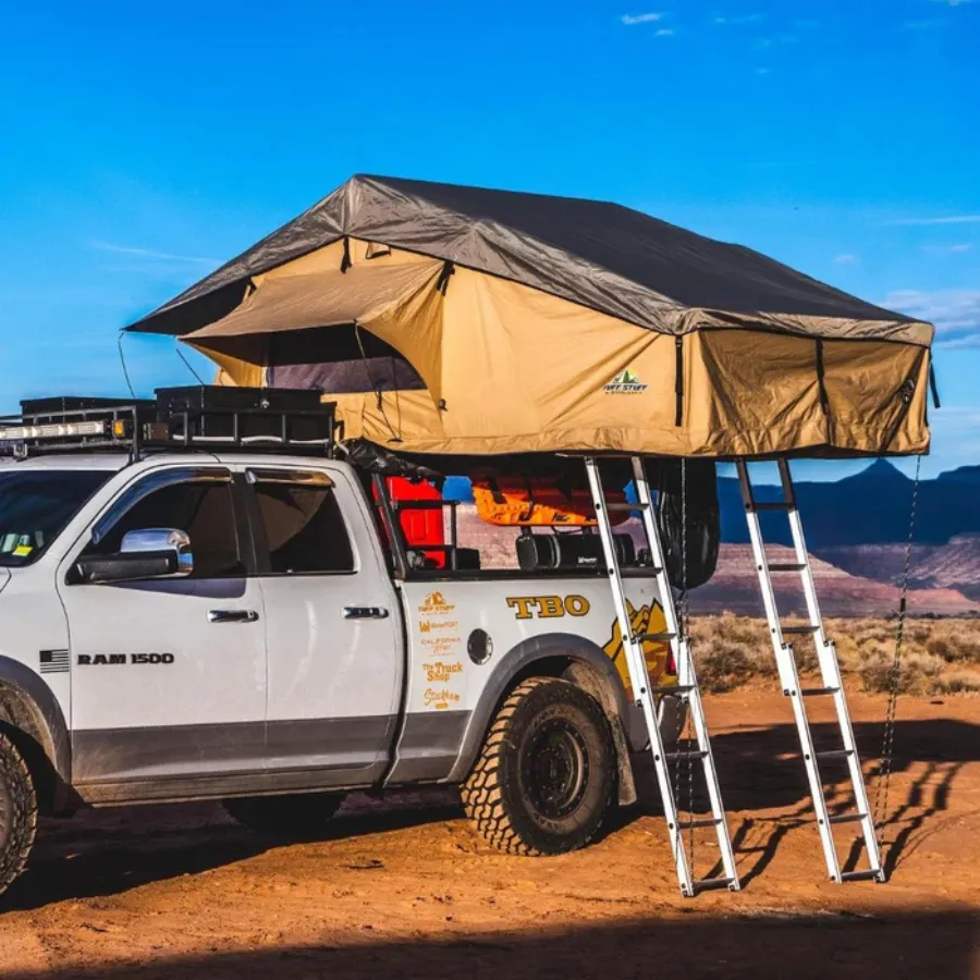 Tuff Stuff Overland Elite Rooftop Tent Includes Annex Room, 4-5 Person, Tan