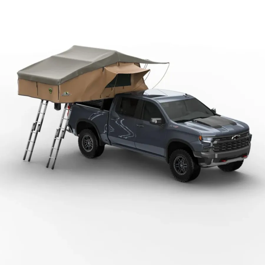 Tuff Stuff Overland Elite Rooftop Tent Includes Annex Room, 4-5 Person, Tan