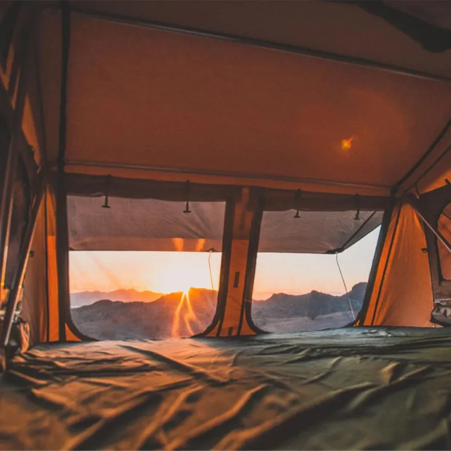 Tuff Stuff Overland Elite Rooftop Tent Includes Annex Room, 4-5 Person, Tan
